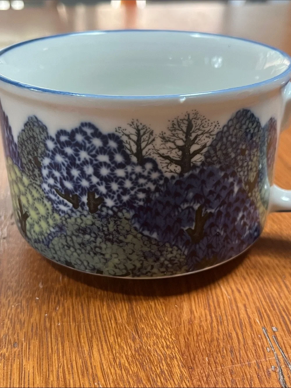 Glen Takahashi Blue Scenic Ceramic Coffee Mug -  Forest Pattern - San Francisco